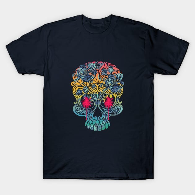 Summer Tropical Skull T-Shirt by Goldquills